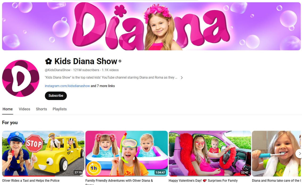 famous youtube channel kids diana show