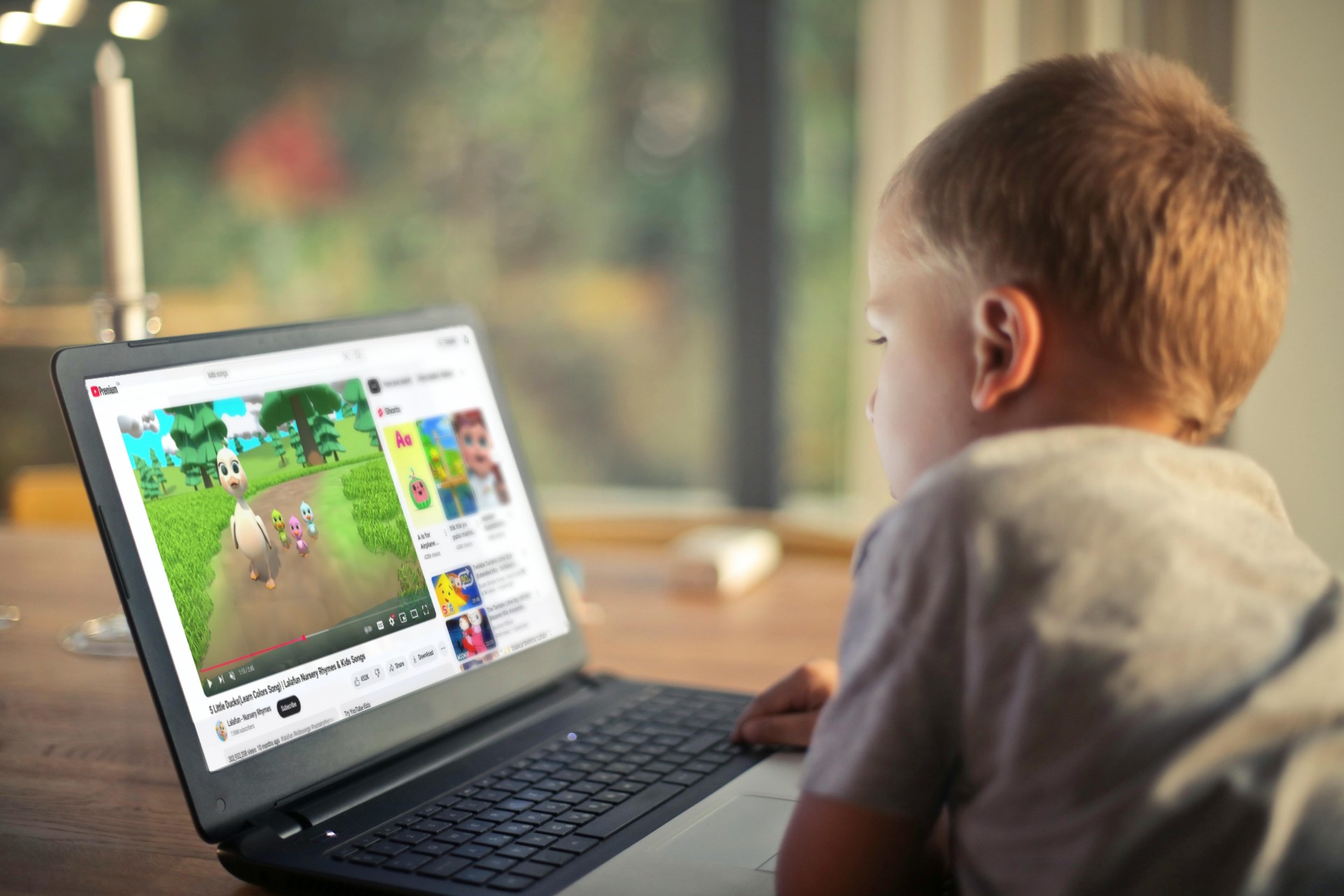 A child is watching a localized video on YouTube Kids.