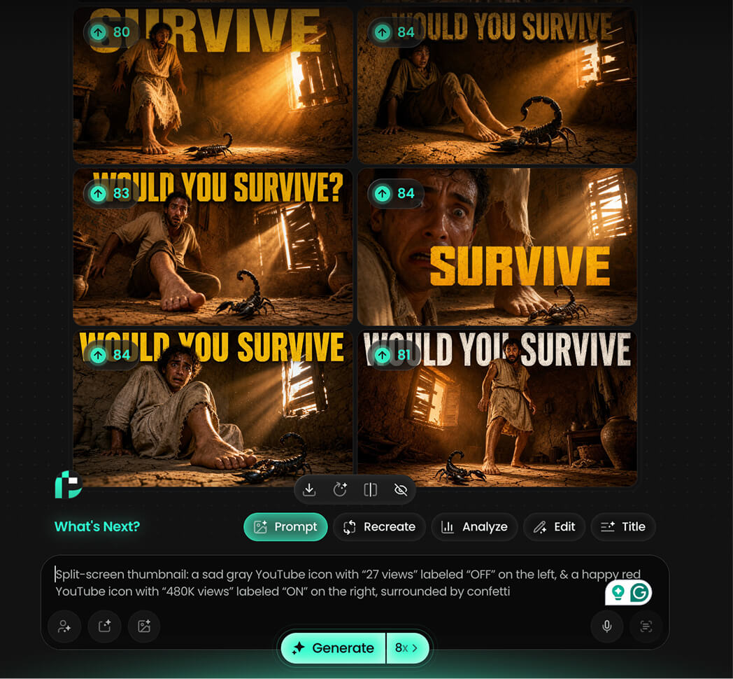 Pikzels’ AI Thumbnail Generation process - step 2