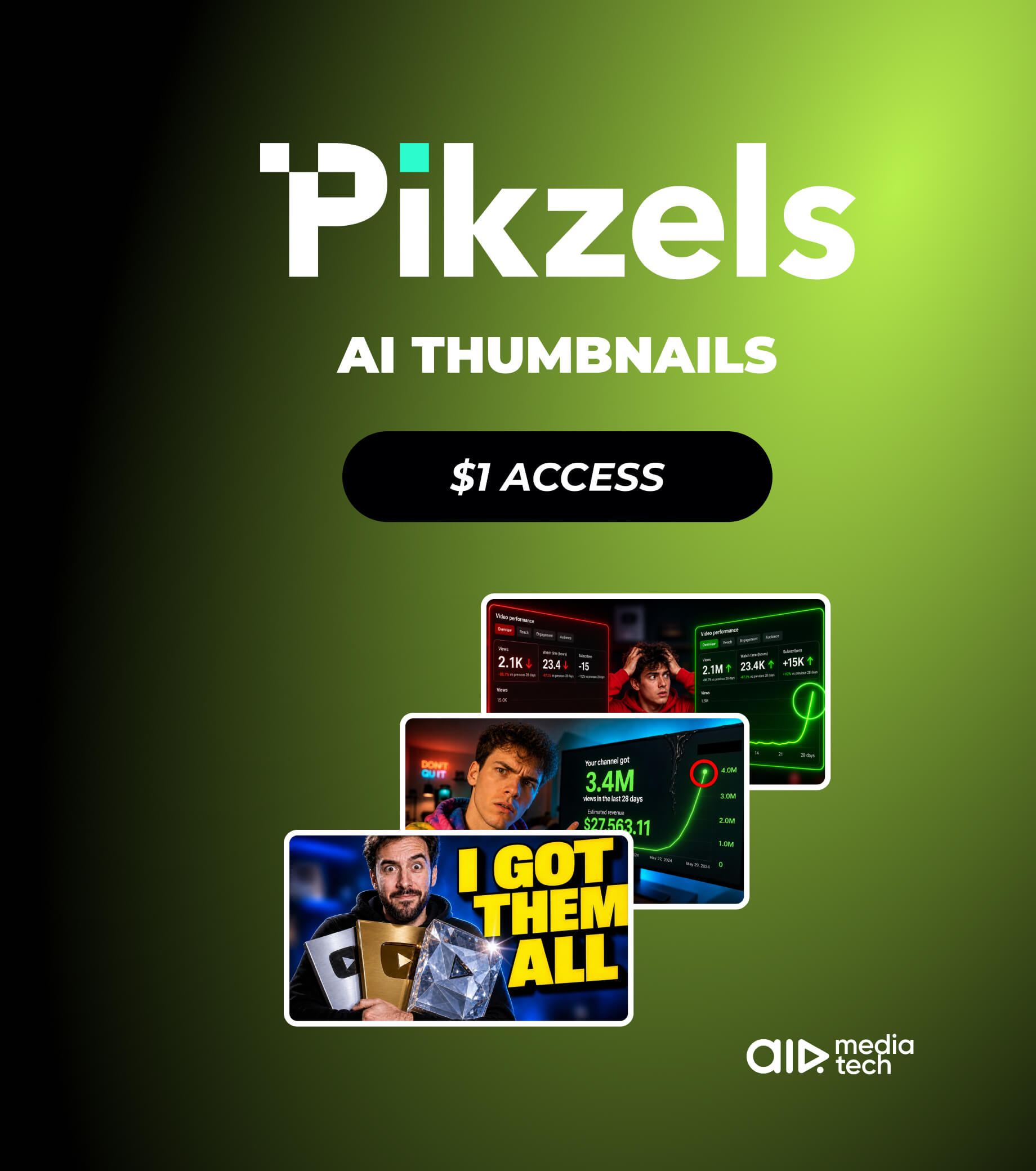 Спільнота AIR отримує Pikzels за $1: AI-генератор обкладинок для YouTube