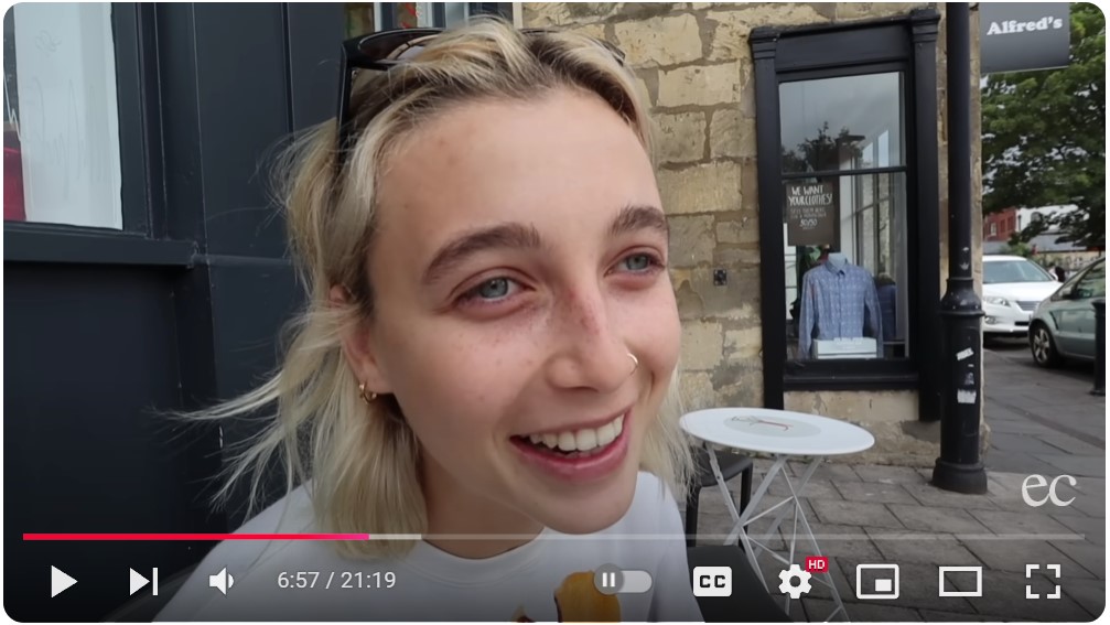 Emma Chamberlain prefers a compact vlogging camera such as Sony CX405 Handycam.