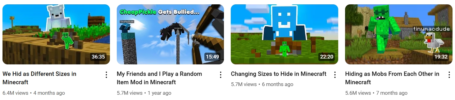 CheapPickle and his love for Minecraft.