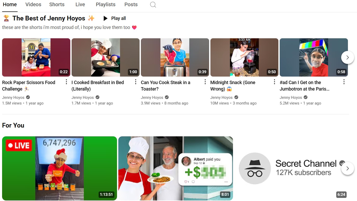 Jenny Hoyos grew 4M → 9M subs in a year