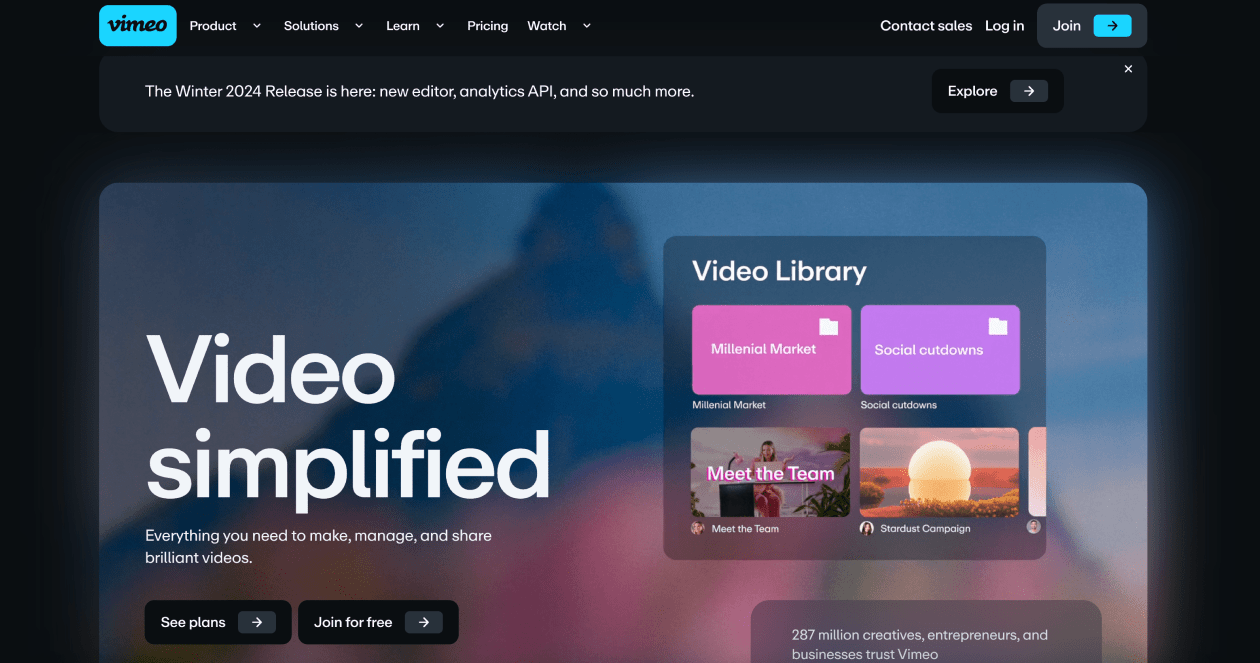 Vimeo for Video Content Distribution