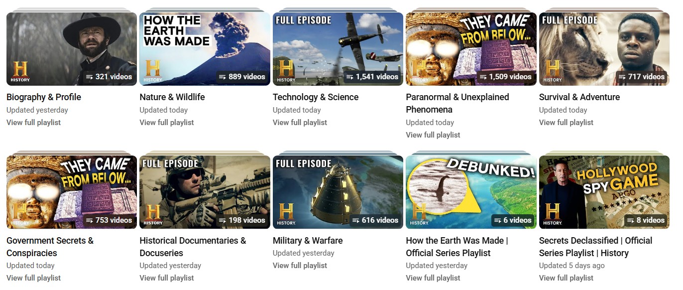 Take example of the HISTORY channel for subscriber growth.