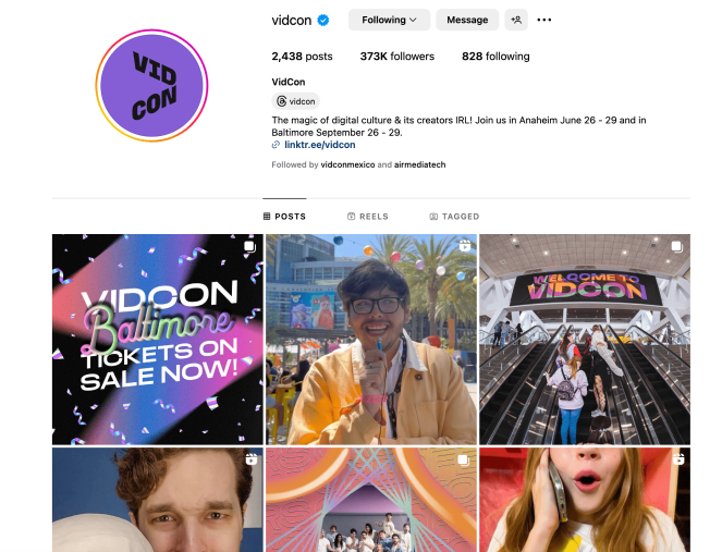 Follow Updates About VidCon 2024 on Instagram
