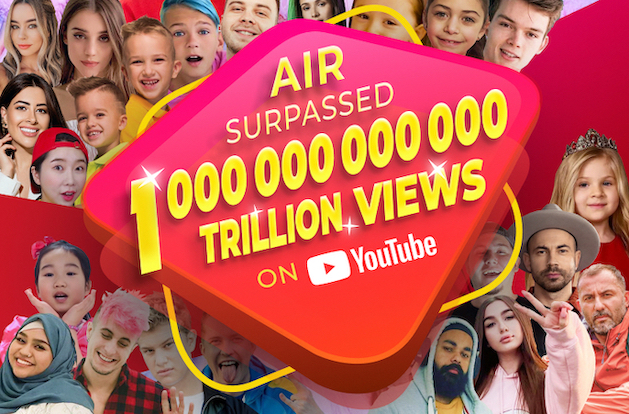 Ukrainian-Founded AIR Media-Tech Surpasses One Trillion Views on YouTube, Closing Out 2022 with a Banner Year of Growth